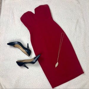 Brigitte Bailey red midi strapless dress